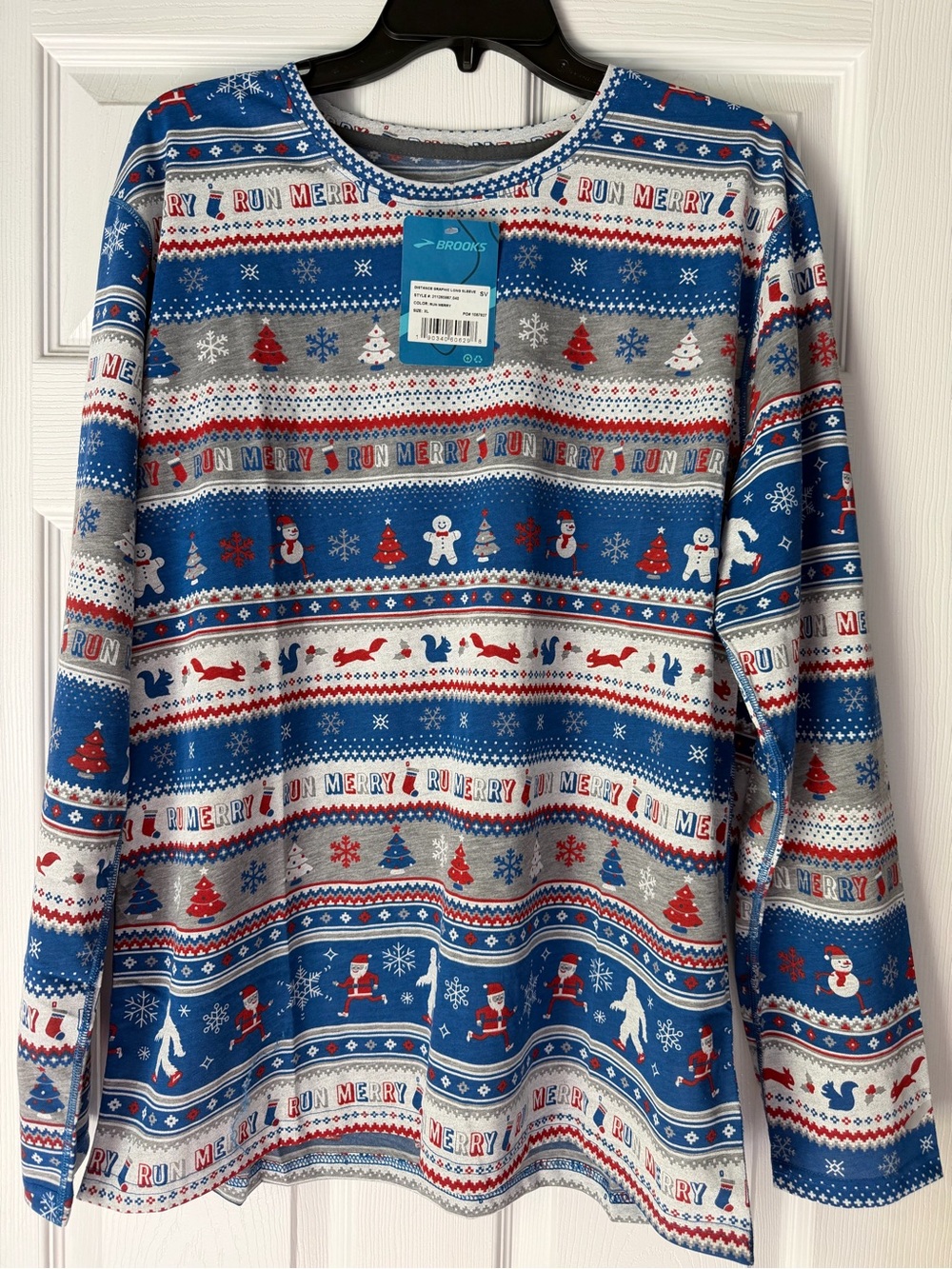 NWT Brooks Run Happy Holiday Shirt - XL